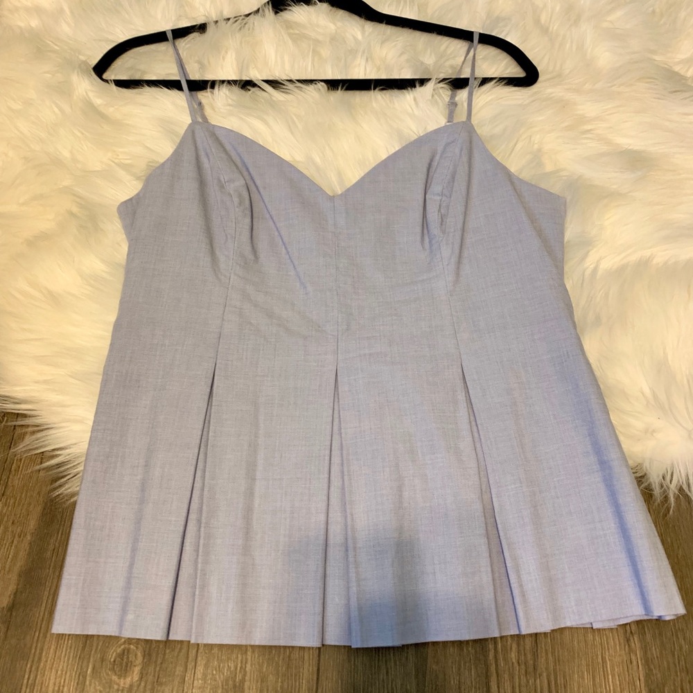 Chambray feel zip back peplum
